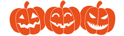 Stammtisch Halloween - Bild mit drei frechen Kürbissen